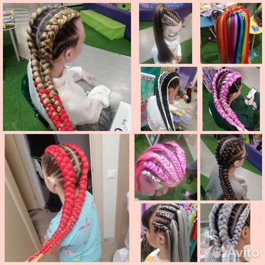 Плетение кос с канекалоном, афрохвостики