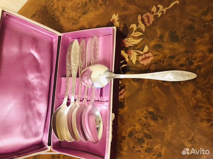 Набор новых столовых ложек мельхиор СССР