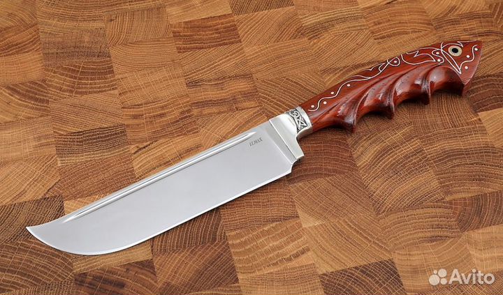 Нож Узбекский elmax падук резной с инкрустацией