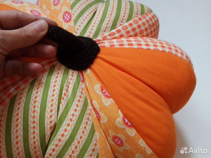 Декоративная текстильная тыква