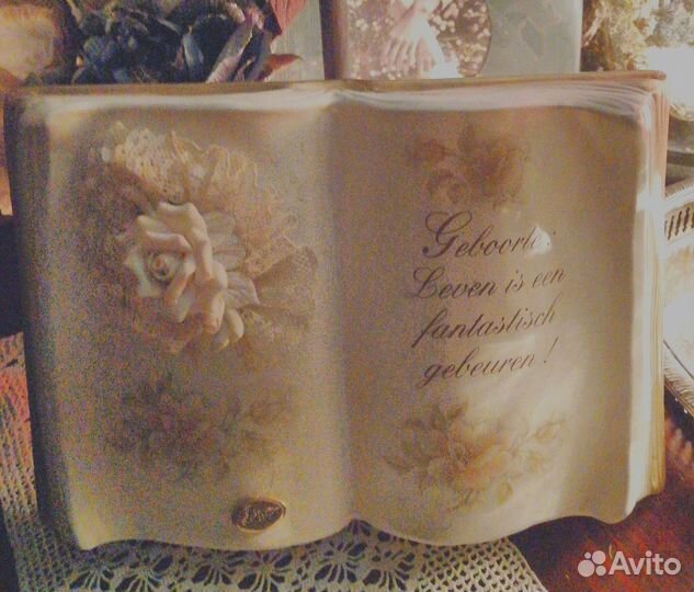 Керамическая открытка-книга в винтажном стиле