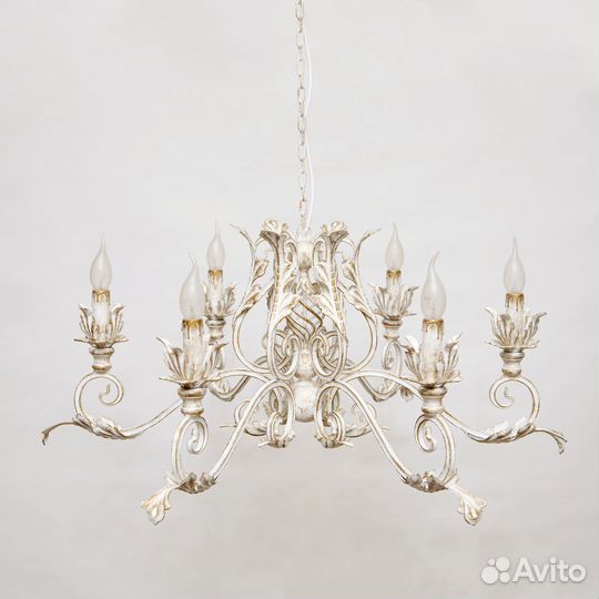 Люстра Виченца белая с золотой патиной