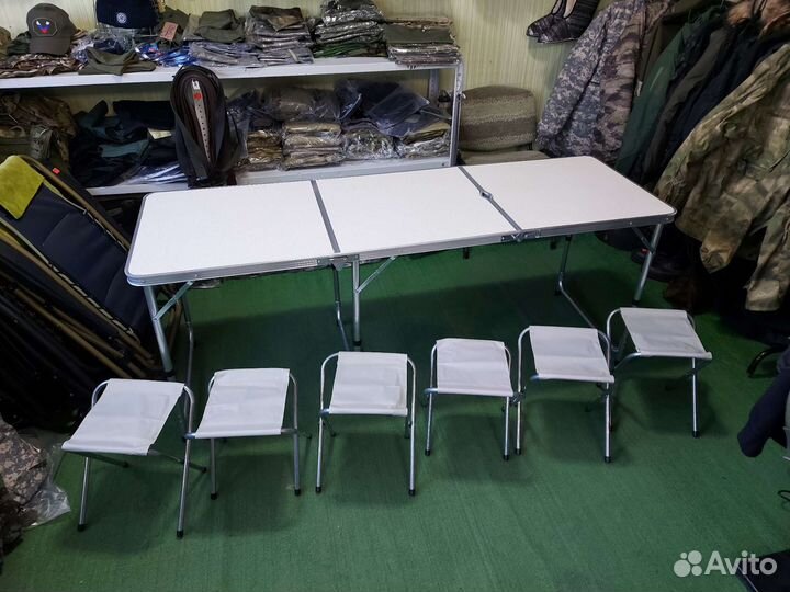 Стол туристический складной + 6 стульев