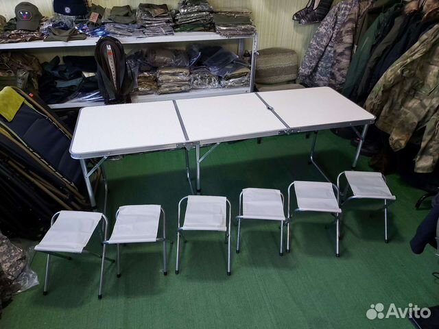 Стол туристический складной + 6 стульев