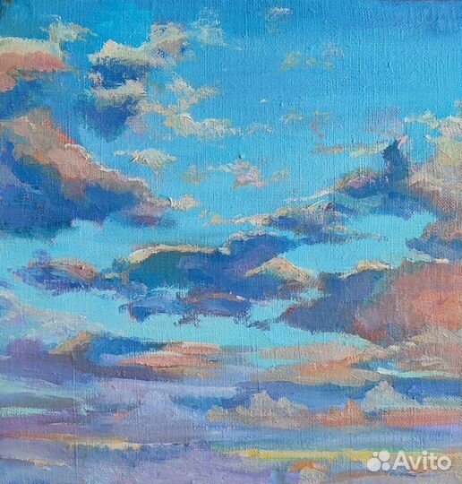 Картина маслом на холсте. Небо