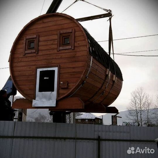 Мобильная баня бочка 4 м