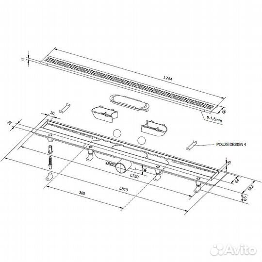 Душевой лоток Plastbrno sza5750 Хром