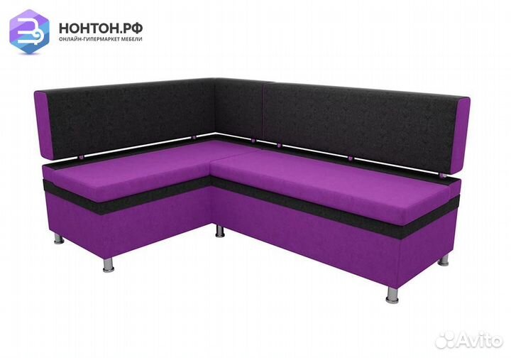 Кухонный уголок Стайл микровельвет фиолетовый / че