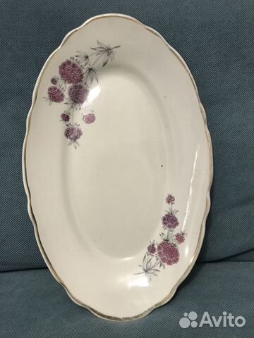 Блюдо сервировочное большое,фарфор Коростень,СССР