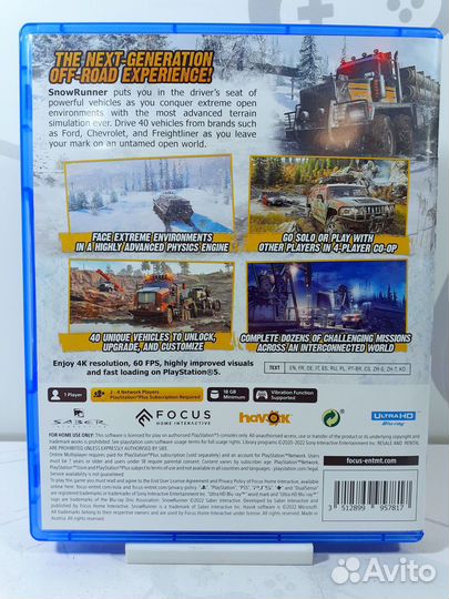 Диск для PS5 SnowRunner б/у с гарантией
