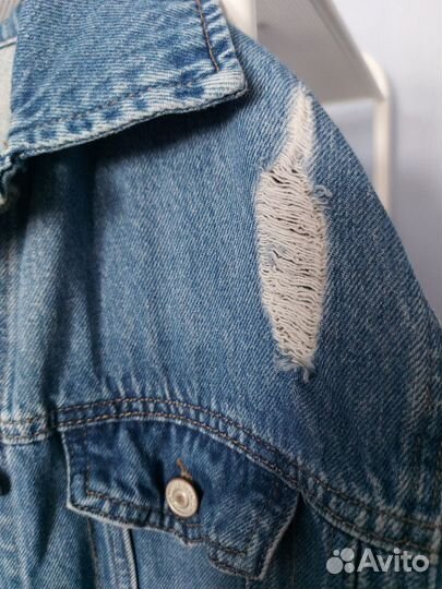 Длинная джинсовая куртка de facto, как плащ (S)