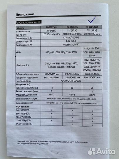 Телевизор Rolsen 39 дюймов