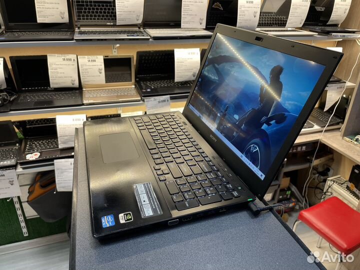 Ноутбук sony для офиса, фильмов, соц. сетей