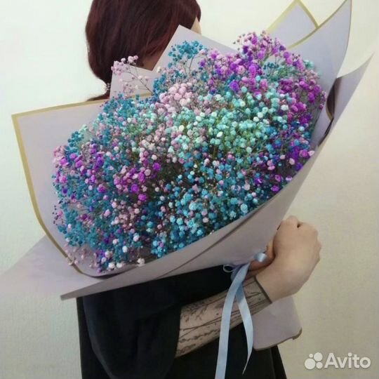 Букеты из гипсофилы цветные с доставкой