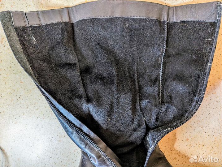 Сапоги женские 41 размер, нат кожа, черные