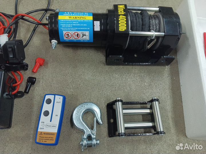 Лебедка электрическая winch 4000 кевлар тросом