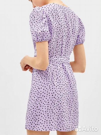 Платье летнее bershka из вискозы в горошек