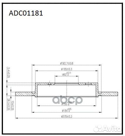 Диск тормозной зад ADC01181 allied nippon