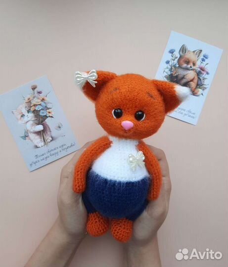 Вязаный лисёнок, ручная работа, свяжу на заказ