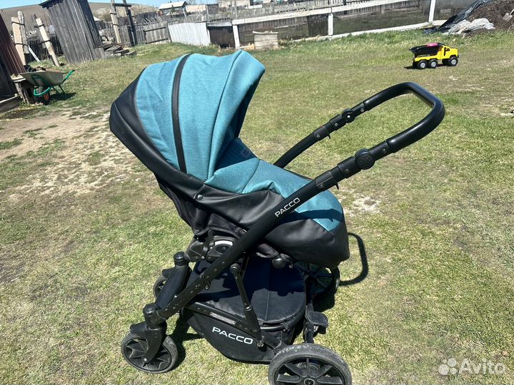 Коляска riko basic pacco 2 В 1 бирюзовый-черный