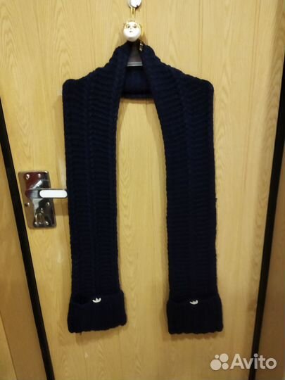 Шарф вязаный адидас 190х20 см с карманами