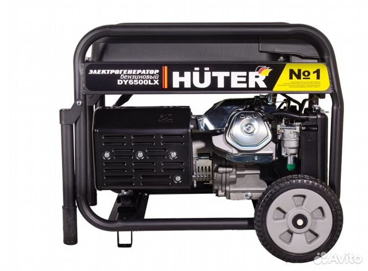 Электрогенератор Huter бензиновый Dy6500Lx+колеса