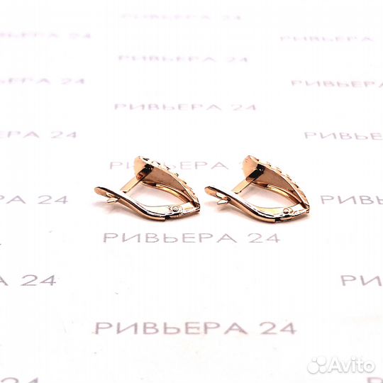 Золотые серьги 585 проба 1.18 грамм