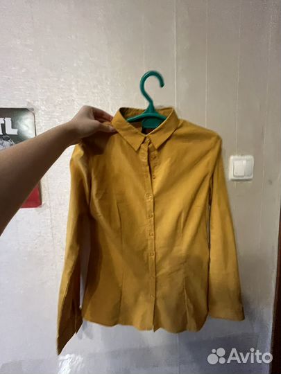 Рубащка женская горчичного цвета