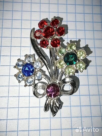 Винтажная Брошь-Брошка. Букет цветов. Нечастоя