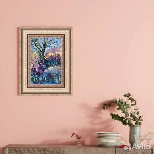 Картина маслом Фиолетовый пейзаж Абстракция