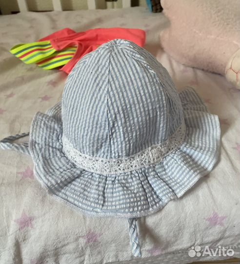 Панама для девочки и шапочка на 1-1.5 года
