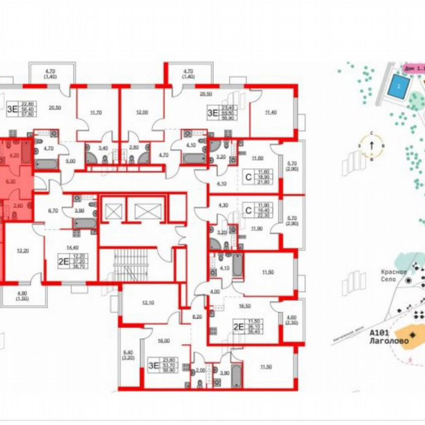 2-к. квартира, 52,7 м², 5/11 эт.