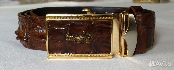Брутальный ремень из кожи крокодила
