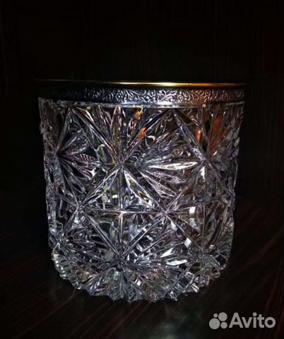 Хрусталь с мельхиоровым ободком СССР