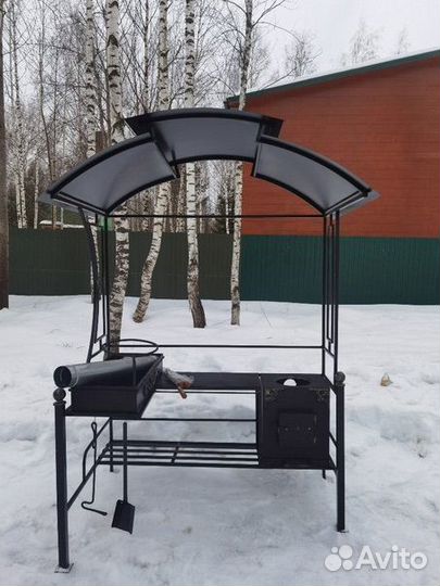 Мангальная зона лофт в беседку