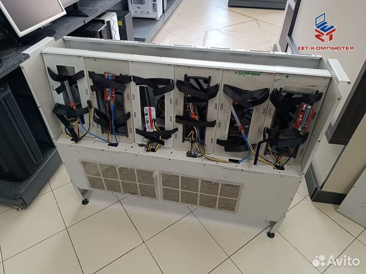 Корпус закрытый для майнинга на 12 карт в сборе