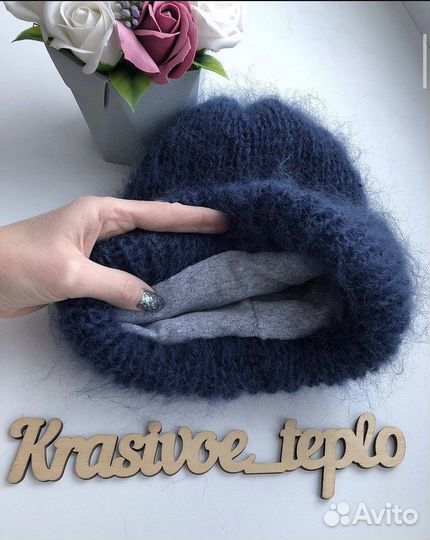 Комплект шапка и варежки