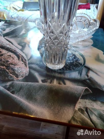 Ваза для фруктов для цветов хрусталь