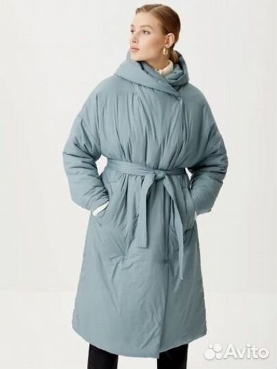 Утепленное пальто-халат новое размер M