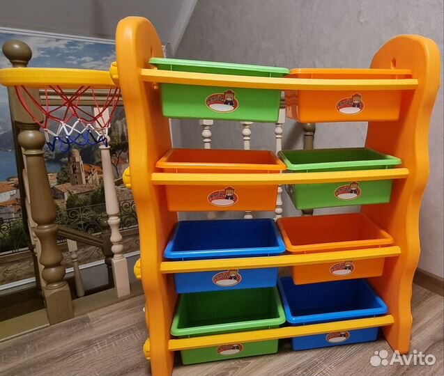 Стелаж детский для игрушек Edu-play 3 в 1