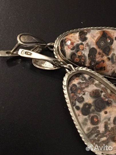 Серьги серебро 925 с яшмой