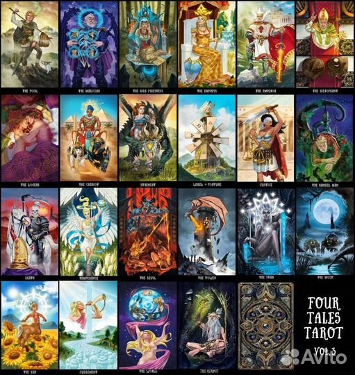 Таро Четырех Сказок / Four Tales Tarot чёрный срез