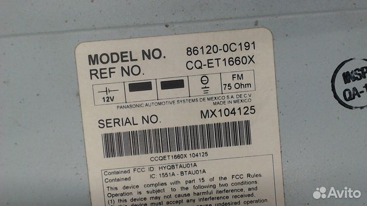 Магнитола Toyota Tundra, 2007