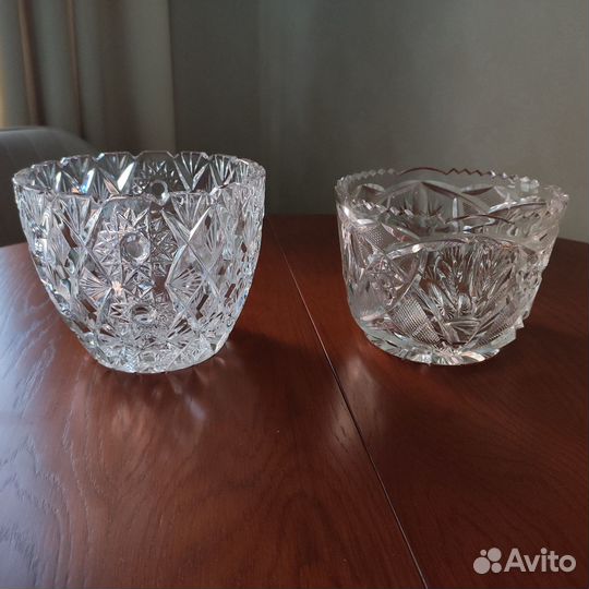 Хрустальные вазы салатники поднос