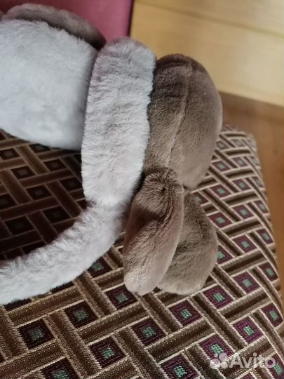 Меховые наушники с ушками зайца