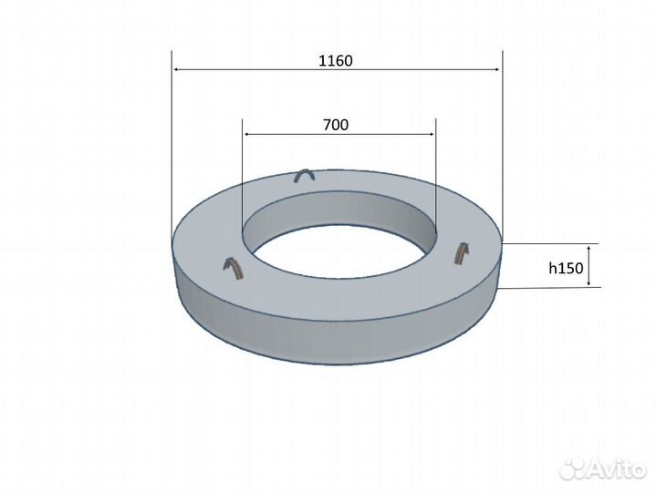 Жб плита перекрытия 3пп10-2 с центр. Отверстием
