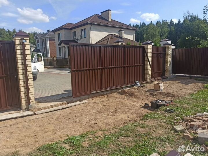 Откатные ворота с установкой