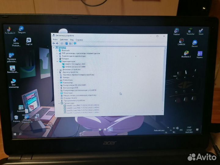 Acer Ноутбук 8gb озу, 500gb SSD, intel Core-i7
