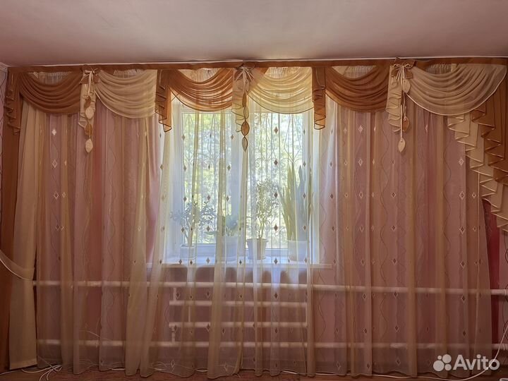 Тюль с ламбрикеном б/у