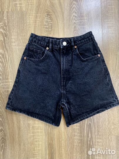 Джинсовые шорты zara mom 34